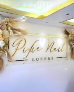 Custom 3D Black Gold Acrylic Business Name Sign3