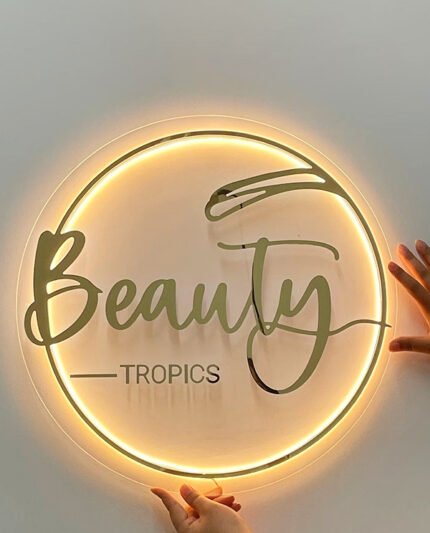 Custom 3D Black Gold Acrylic Business Name Sign3