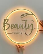 Custom 3D Black Gold Acrylic Business Name Sign3