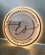 Custom 3D Black Gold Acrylic Business Name Sign3