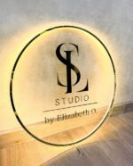 Custom 3D Black Gold Acrylic Business Name Sign3