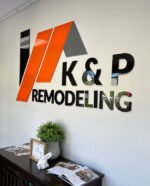 Custom 3D Black Gold Acrylic Business Name Sign3