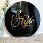Custom 3D White Black Gold Acrylic Business Name Sign