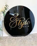Custom 3D Black Gold Acrylic Business Name Sign3