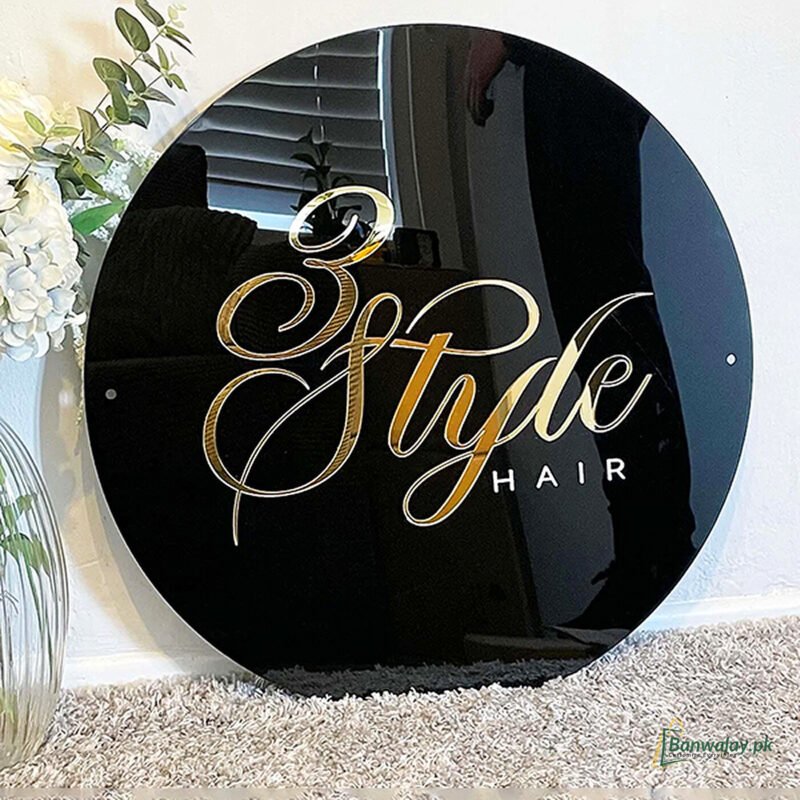 Custom 3D White Black Gold Acrylic Business Name Sign