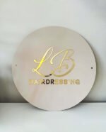 Custom 3D Black Gold Acrylic Business Name Sign3