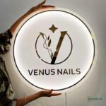 Custom Acrylic Backlit Sign Clear Board Gold Logo